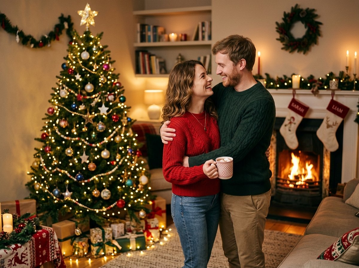 Couple holding sparklers